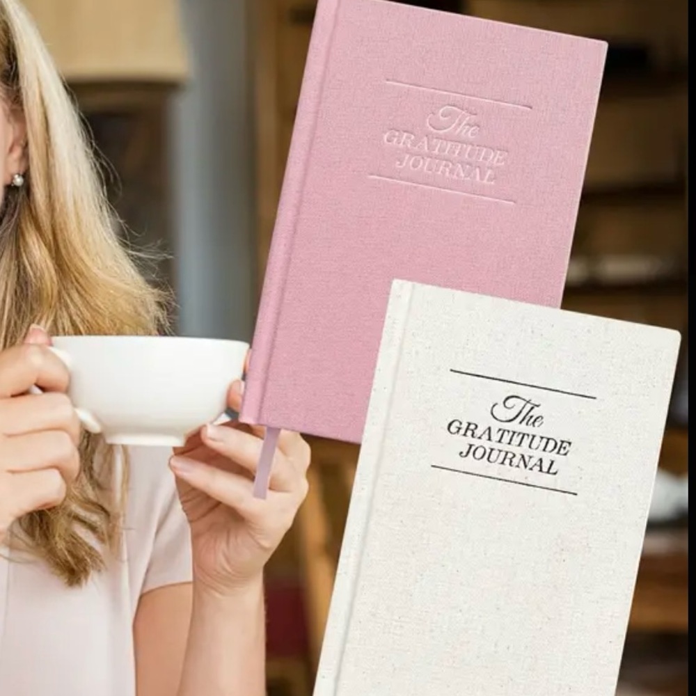 The Gratitude Journal Hardcover With Prompts - Pink or White choice!